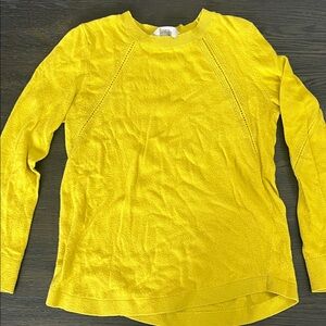 LOFT Yellow Crew Neck Sweater medium